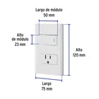 Placa armada blanca interruptor y contacto 1 módulo, Lisboa 3