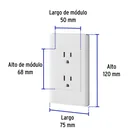 Placa armada blanca contacto dúplex 3 módulos, Lisboa 3