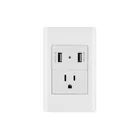 Placa armada blanca contacto y 2 puertos USB 1.5 mód, Lisboa 1