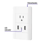 Placa armada blanca contacto y 2 puertos USB 1.5 mód, Lisboa 2