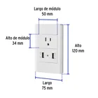 Placa armada blanca contacto y 2 puertos USB 1.5 mód, Lisboa 3