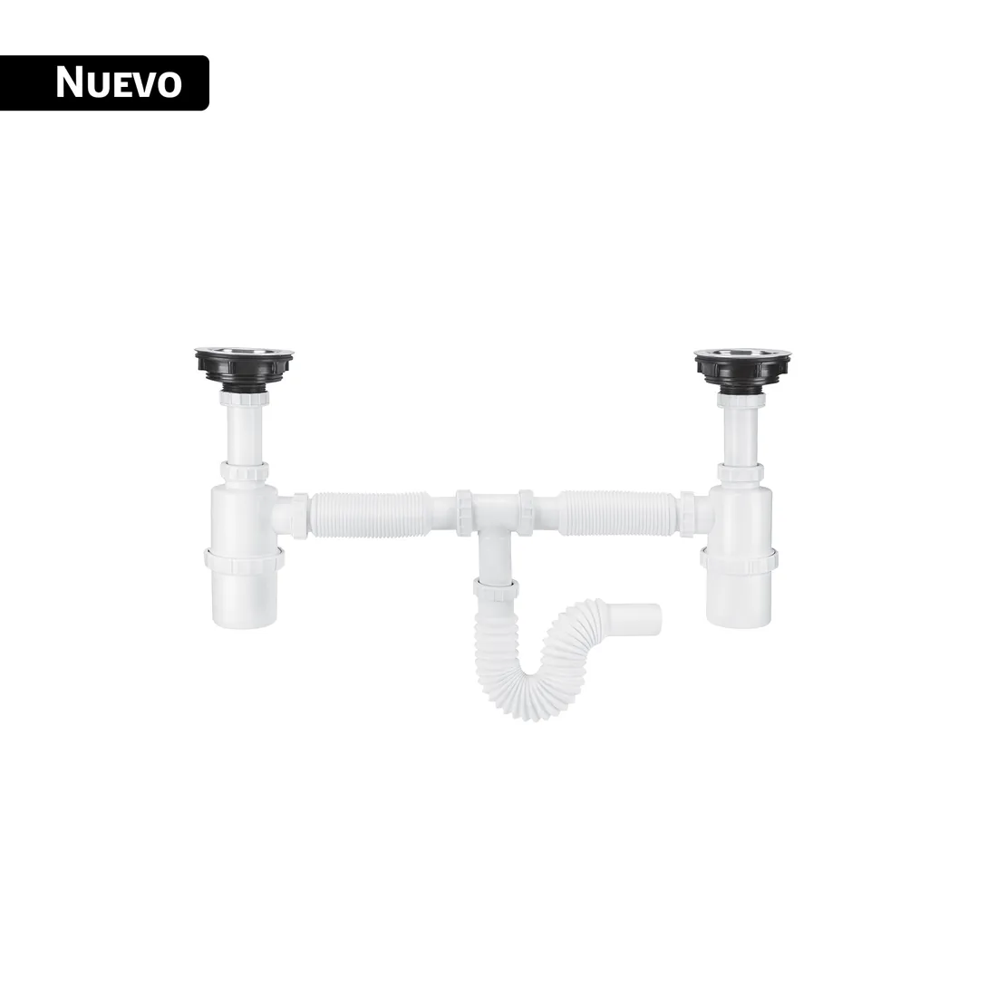 Céspol de bote doble con contracanastas de acero inoxidable