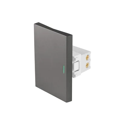 Interruptor 3 vías acero inox de 3 módulos, línea Lisboa