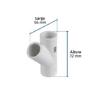 Yee sencilla de PVC 1/2', FOSET 3