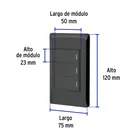 Placa armada negra 2 interruptores 1 de 3 vías 1 mód, Lisboa 3