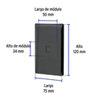 Placa armada negra 1 toma para teléfono 1.5 mód, Lisboa 3