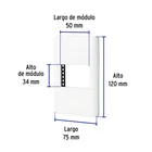 Placa blanca de 1 ventana 1.5 módulos, línea Lisboa, VOLTECK 3