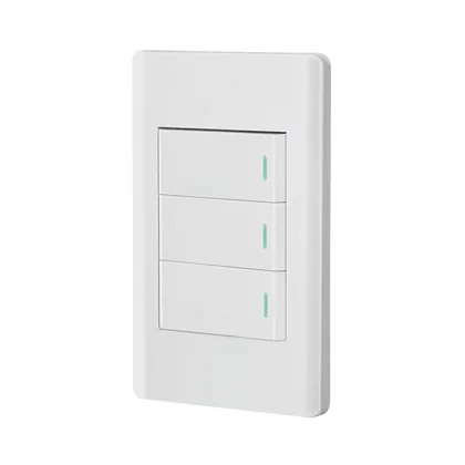 Placa armada blanca 2 interruptores 1 de 3 vías 1 mód,Lisboa