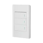 Placa armada blanca 2 interruptores 1 de 3 vías 1 mód,Lisboa 1