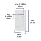 Placa armada blanca 2 interruptores 1 de 3 vías 1 mód,Lisboa 3