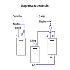 Placa armada blanca 2 interruptores 1 de 3 vías 1 mód,Lisboa 4