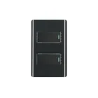 Placa armada negra 1 interruptor y 1 de 3 vías 1 mód, Lisboa 1