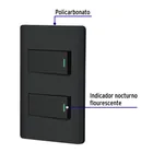 Placa armada negra 1 interruptor y 1 de 3 vías 1 mód, Lisboa 2