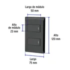 Placa armada negra 1 interruptor y 1 de 3 vías 1 mód, Lisboa 3