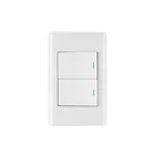 Placa armada blanca 1 interruptor y 1 de 3vías 1.5mód,Lisboa 1
