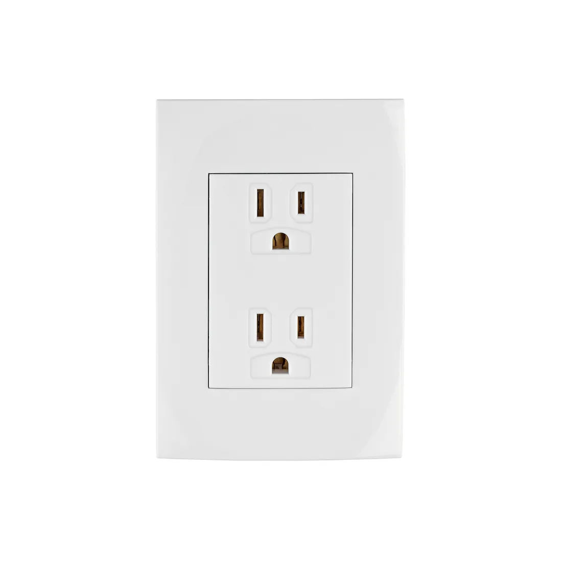 Contacto dúplex, 2 polos + tierra, línea Oslo, blanco