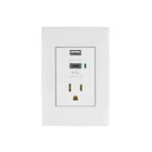 Contacto 2polos + tierra con 2 puertos USB, Oslo, blanco 1
