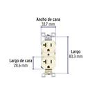 Contacto dúplex, 2 polos 3 hilos, 20 A, Standard, marfil 2