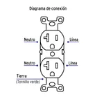 Contacto dúplex, 2 polos 3 hilos, 20 A, Standard, marfil 4