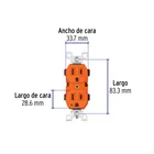Contacto dúplex, tierra aislada, 15 A, línea standard 2