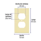 Placa de ABS dúplex, Standard, marfil, VOLTECK 2