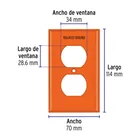 Placa para contacto dúplex tierra aislada, línea estándar 2