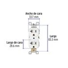 Contacto dúplex, 2 polos 3 hilos, 20 A, Standard, blanco 2