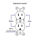 Contacto dúplex, 2 polos 3 hilos, Standard, blanco, VOLTECK 4