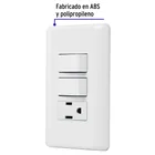 Placa armada con contacto y 2 interruptores sencillos, BASIC 2
