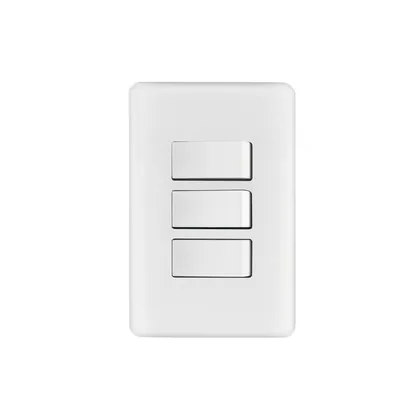 Placa armada con 3 interruptores sencillos, VOLTECK BASIC