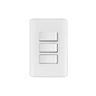 Placa armada con 3 interruptores sencillos, VOLTECK BASIC 1