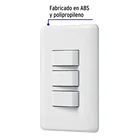 Placa armada con 3 interruptores sencillos, VOLTECK BASIC 2