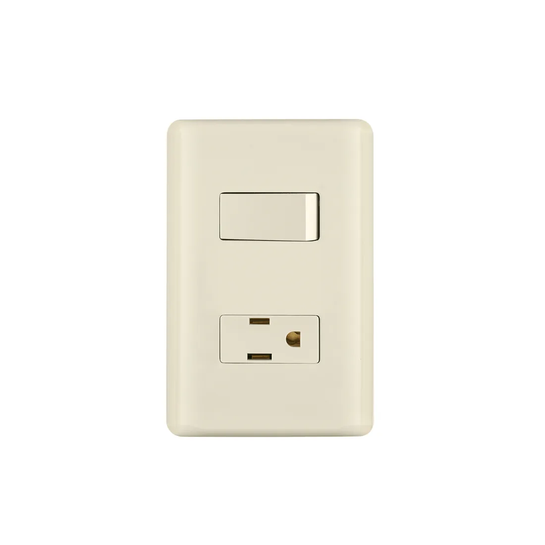 Placa armada interruptor y contacto, marfil, VOLTECK