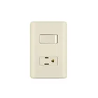 Placa armada interruptor y contacto, marfil, VOLTECK 1