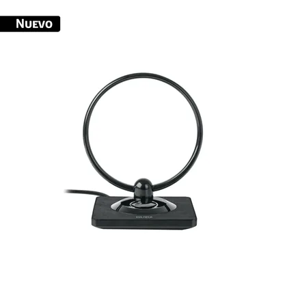 Antena interior para TV HD, tipo aro, 30 dB, VOLTECK
