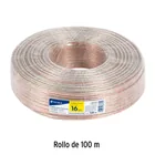 Rollo de 100 m cable polarizado transparente p/bocina 16 AWG 4
