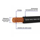 Rollo de 100 m de cable THHW-LS 10 AWG negro, VOLTECK 3