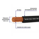 Rollo de 100 m de cable THHW-LS 12 AWG negro, VOLTECK 3