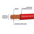 Rollo de 100 m de cable THHW-LS 14 AWG rojo, VOLTECK 3