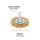 Carda circular 2' alambre grueso para taladro, TRUPER 2