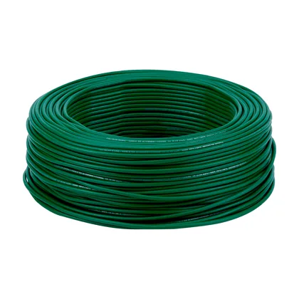 Rollo de 100 metros de cable THW CCA 14 AWG verde, BASIC