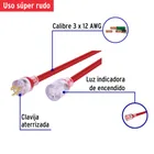 Extensión reforzada aterrizada 15 m 3x12 AWG, VOLTECK 3