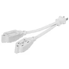 Mini extensión eléctrica doméstica dual 10 cm, blanca 1