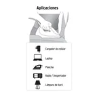 Mini extensión eléctrica doméstica dual 10 cm, blanca 3