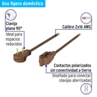 Extensión eléctrica doméstica 5 m clavija plana, café 3