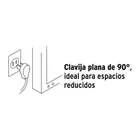 Extensión doméstica aterrizada 6 m blanca con clavija plana 2
