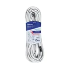 Extensión doméstica aterrizada 10 m blanca con clavija plana 3