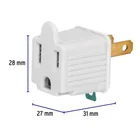 Bolsa con 2 adaptadores 3 a 2 blancos, VOLTECK 3