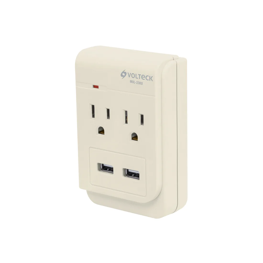 Multicontacto, 2 entradas y 2 entradas USB, 2 polos + tierra