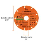 Disco 4-1/2' multimaterial de carburo de tungsteno, TRUPER 3
